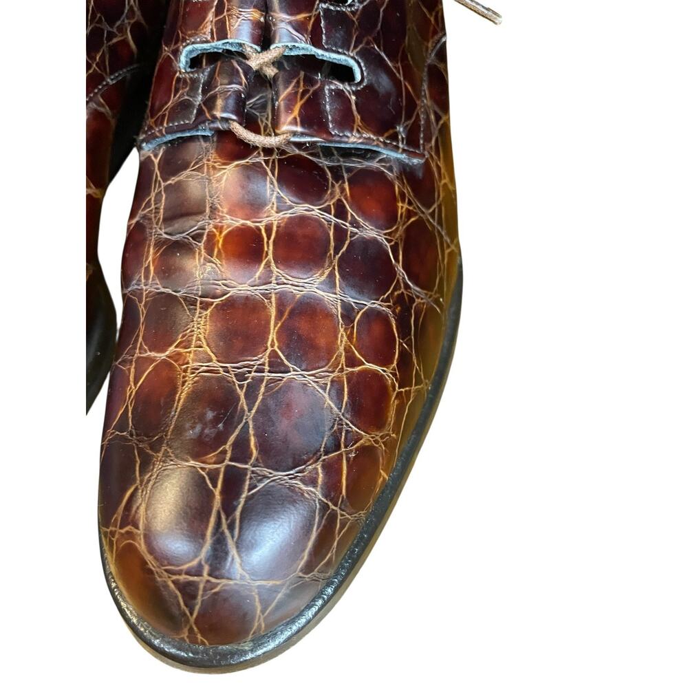 Cole Haan Alligator Burgundy Leather Oxford Dress Shoes 8 Academia Poet Classic - Picture 8 of 10